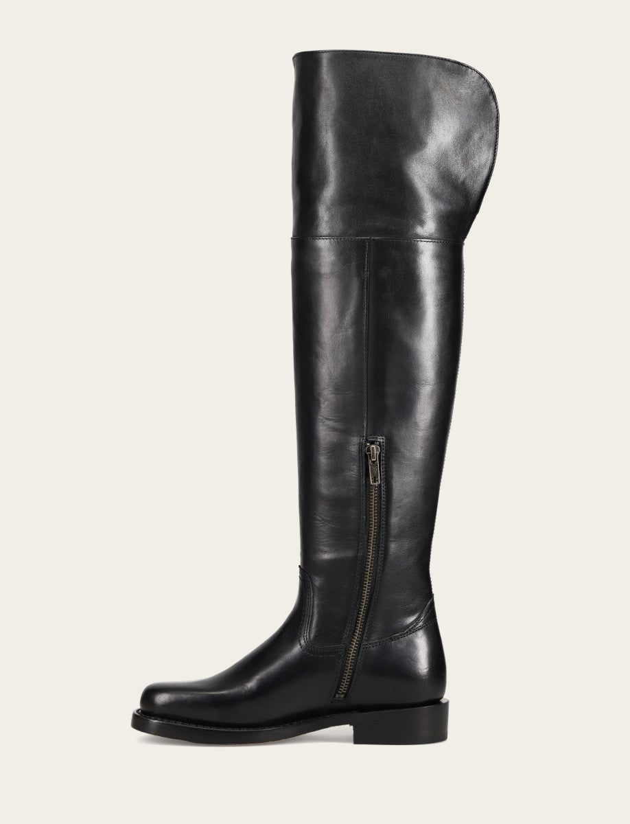Women's Black Campus Low Heel Over The Knee Boot Black