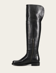 Women's Black Campus Low Heel Over The Knee Boot Black
