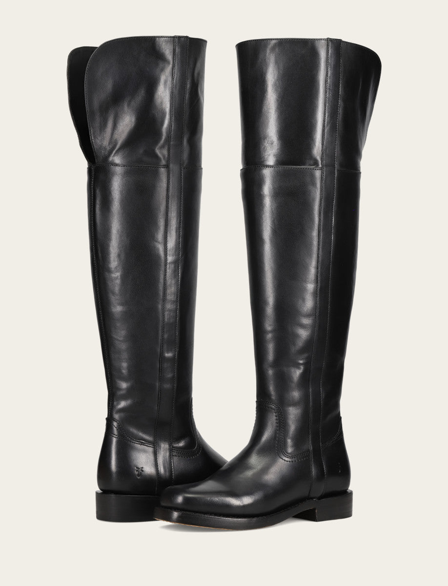 Women's Black Campus Low Heel Over The Knee Boot Black