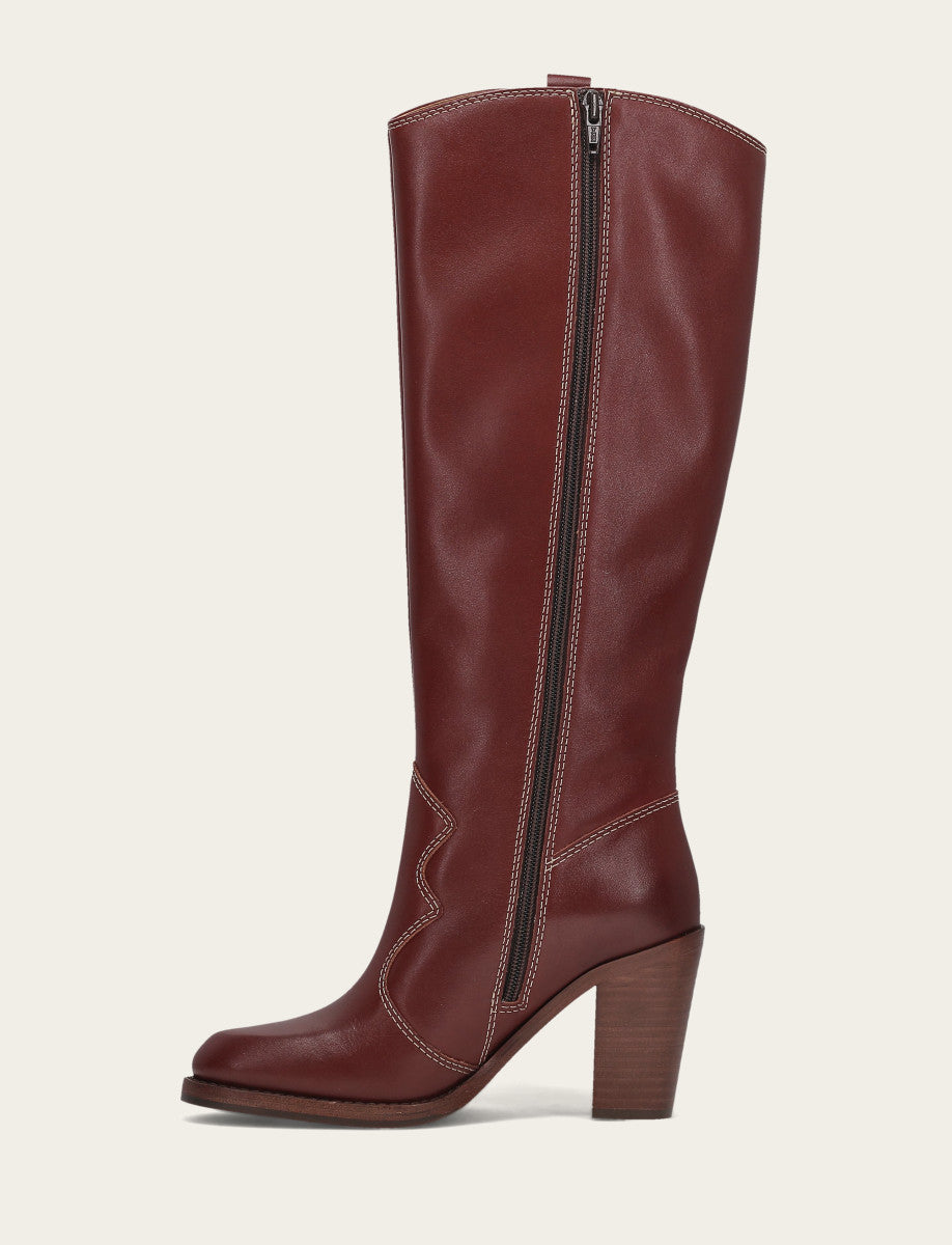 Women's Cranberry Corinne Tall Deco Stitch Boot Cranberry