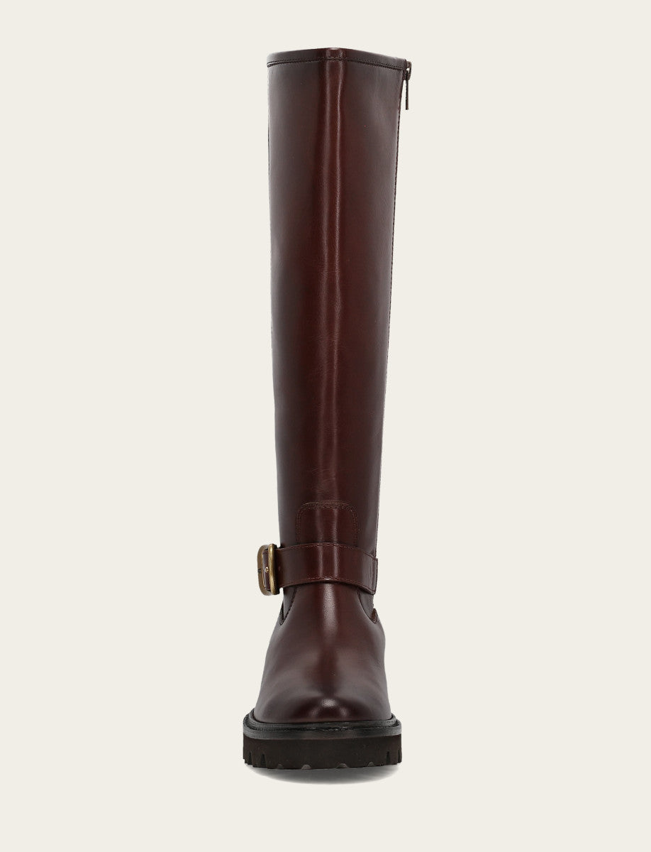 Women's Bourbon Olivia Buckle Tall Boot Bourbon