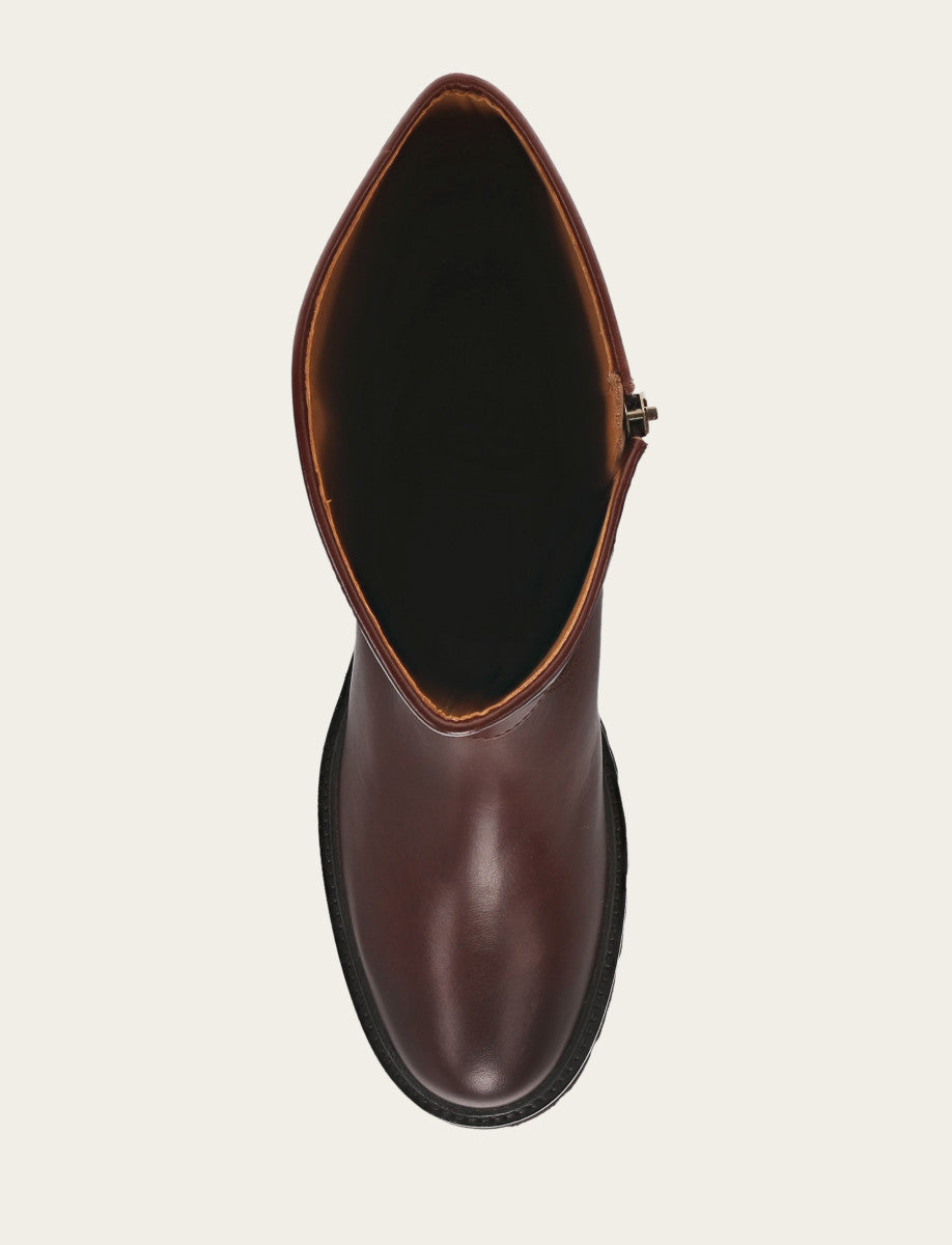 Women's Bourbon Olivia Buckle Tall Boot Bourbon