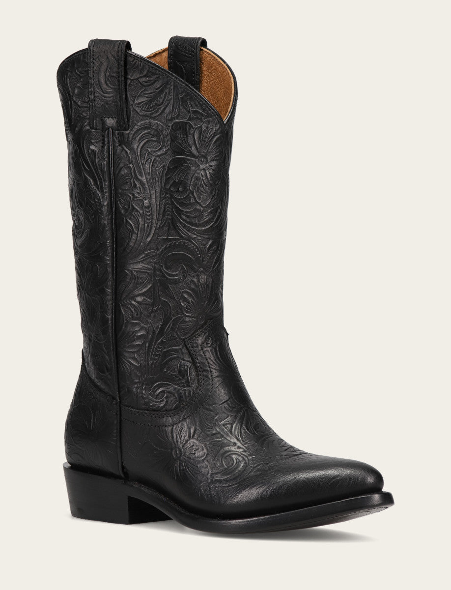 Billy Pull On Boot Black Floral