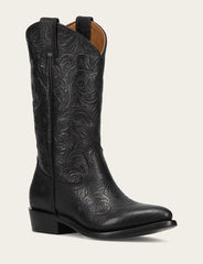 Billy Pull On Boot Black Floral