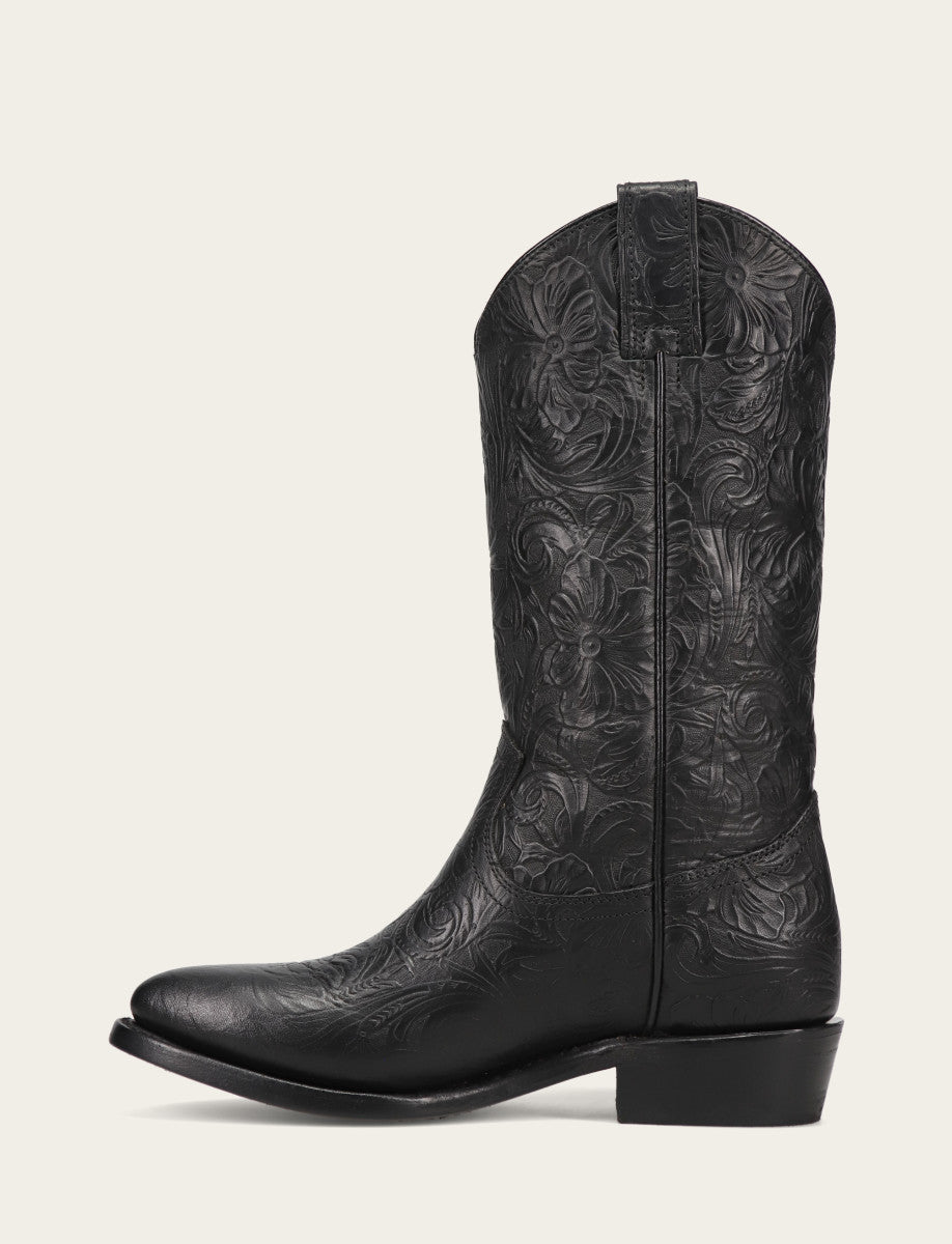 Billy Pull On Boot Black Floral