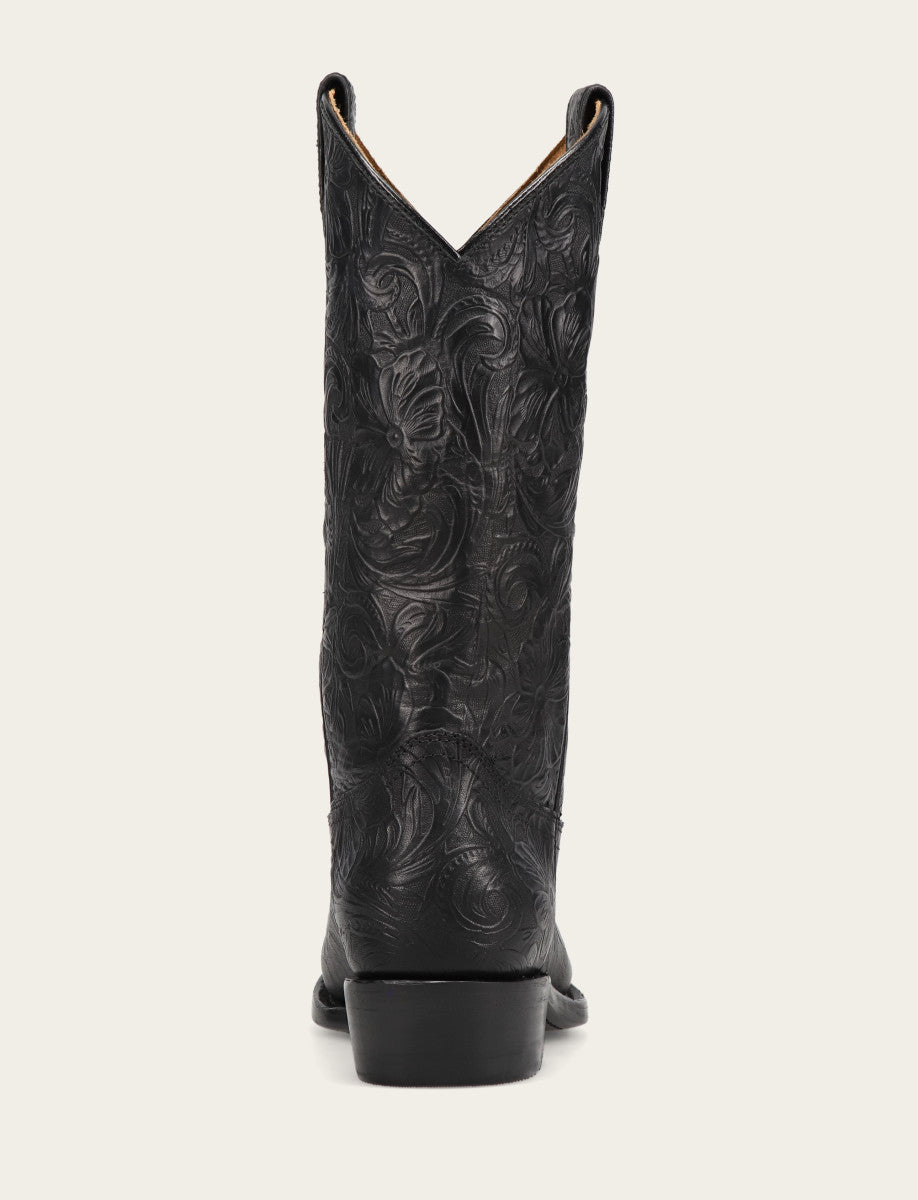 Billy Pull On Boot Black Floral