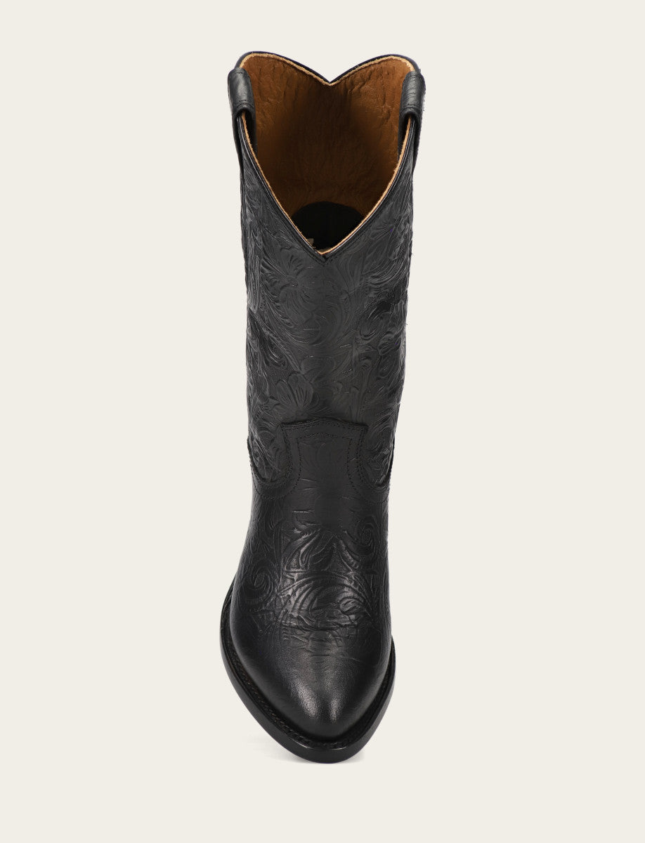 Billy Pull On Boot Black Floral
