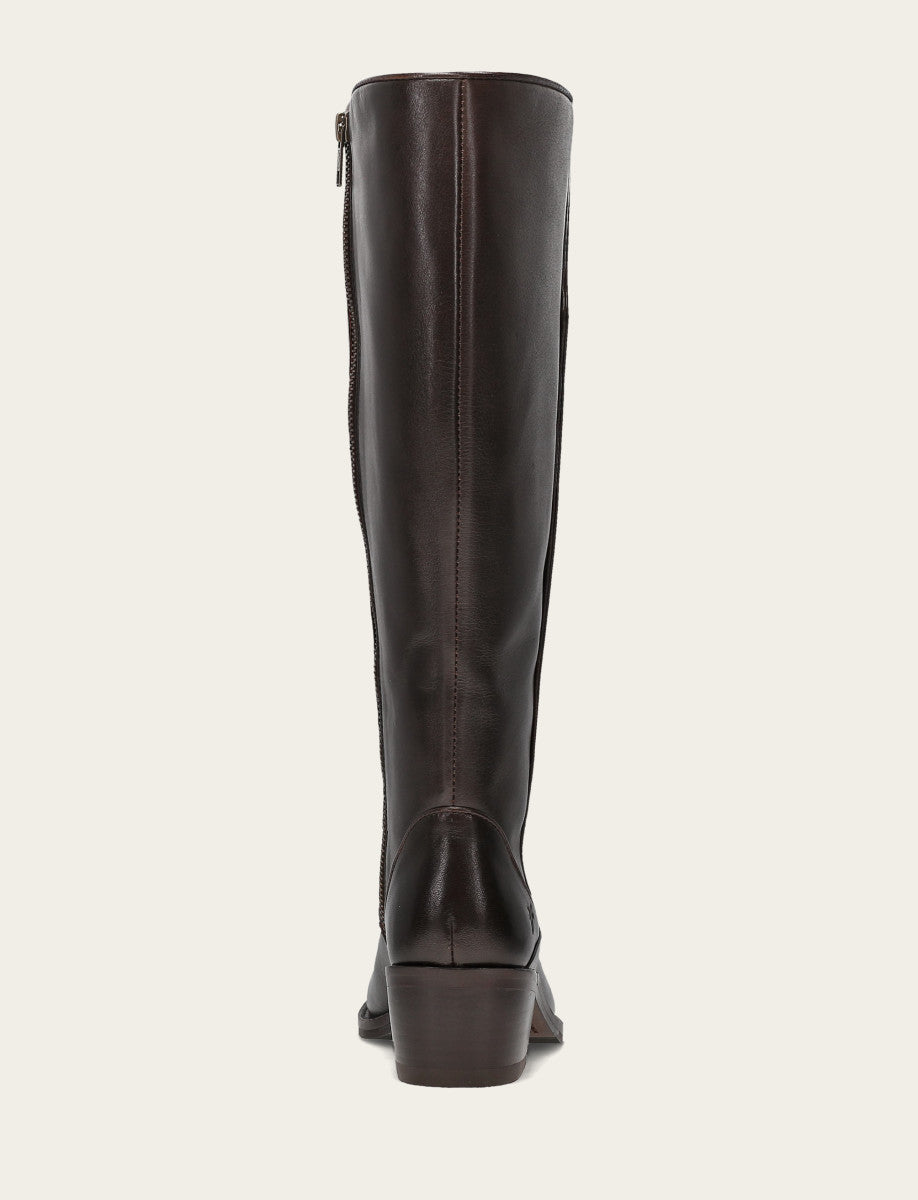 Women's Dark Brown Carson 2 Piping Tall Wide Calf Boot Dark Brown