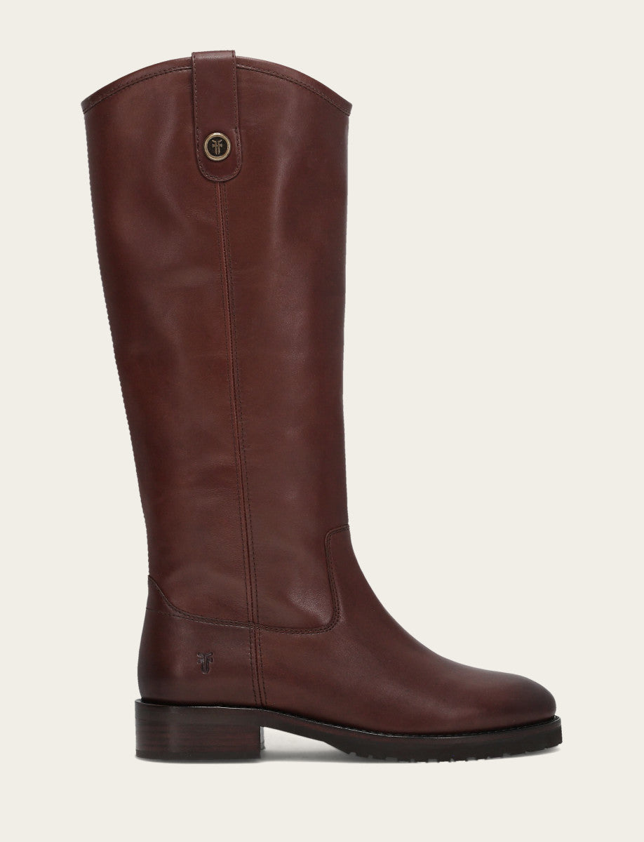 Women's Brown Melissa Lug Button Tall Wide Calf Boot Brown