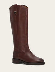 Women's Brown Melissa Lug Button Tall Wide Calf Boot Brown