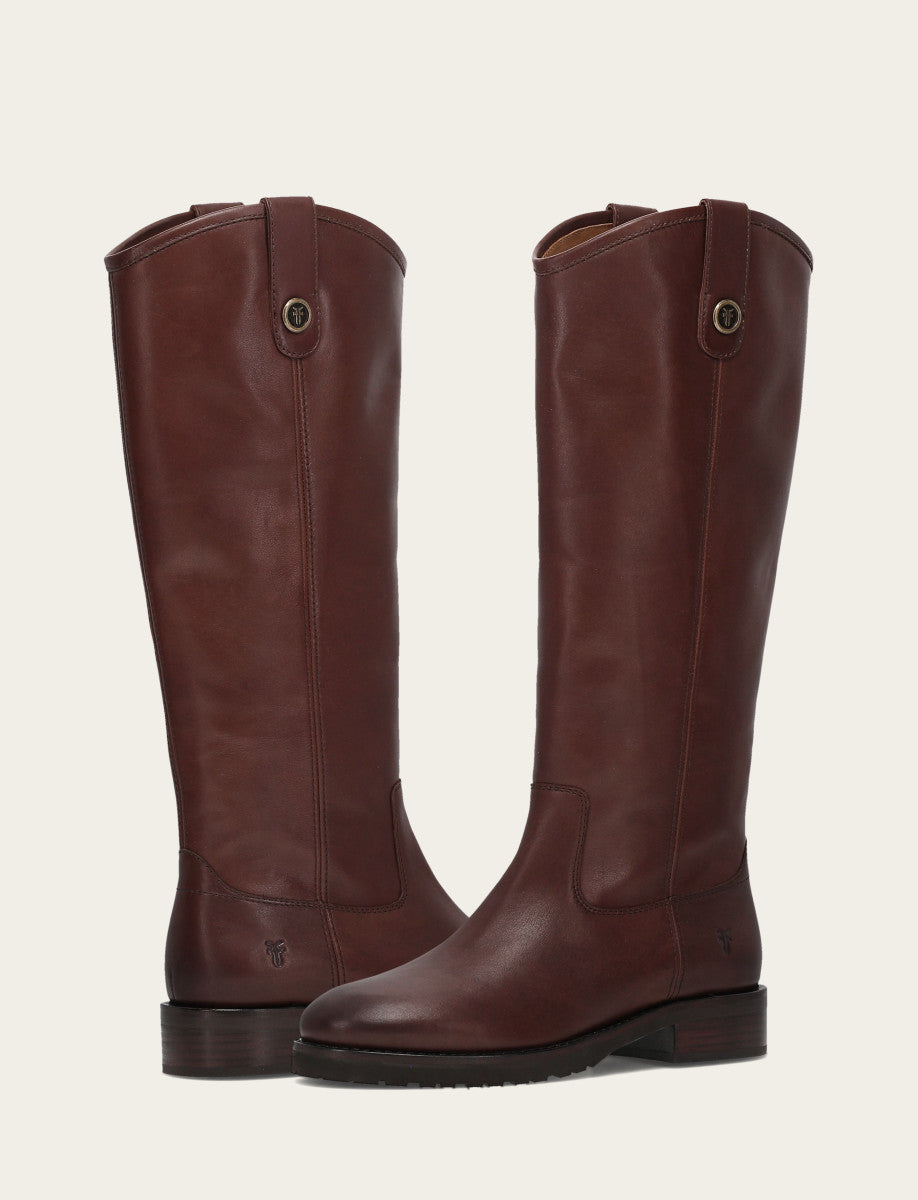 Women's Brown Melissa Lug Button Tall Wide Calf Boot Brown