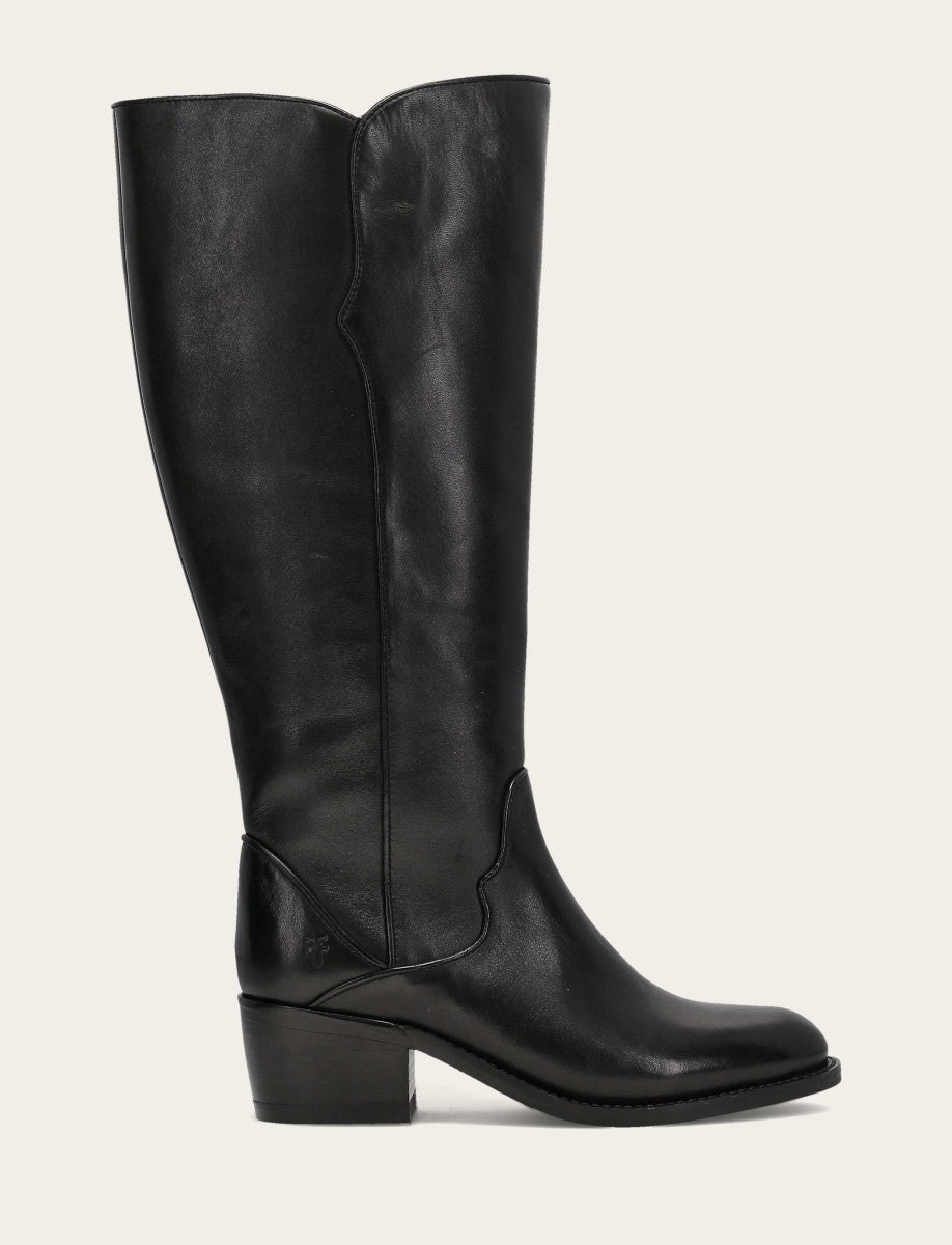 Women's Black Carson 2 Piping Tall Wide Calf Boot Black