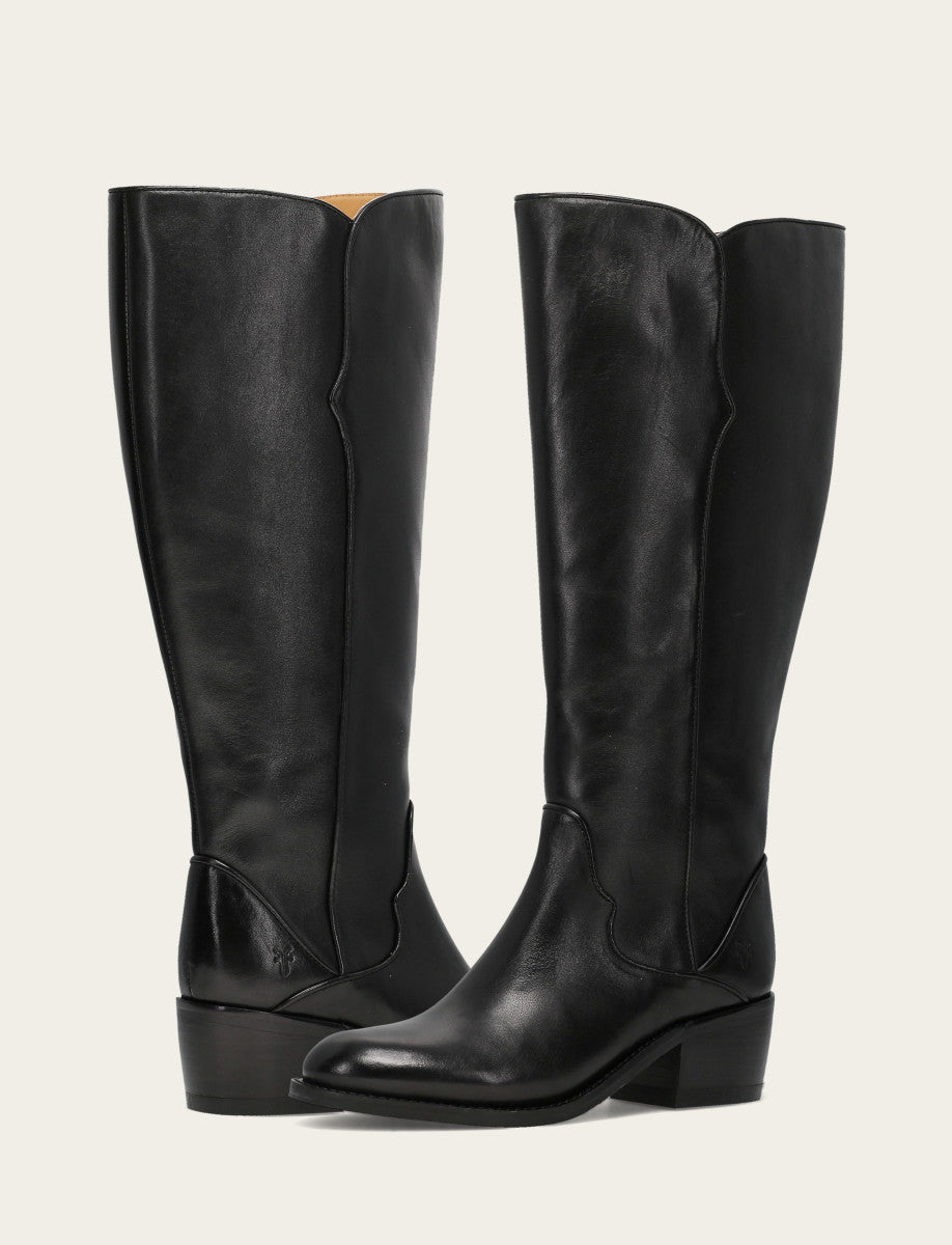 Women's Black Carson 2 Piping Tall Wide Calf Boot Black