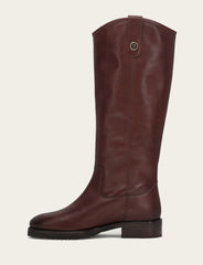 Women's Brown Melissa Lug Button Tall Boot Brown