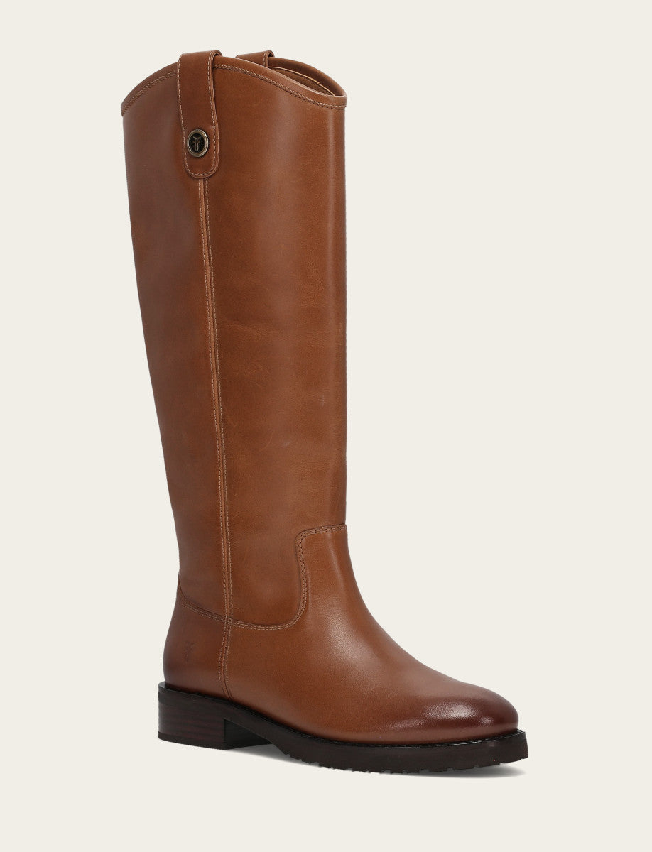 Women's Tan Melissa Lug Button Tall Wide Calf Boot Tan