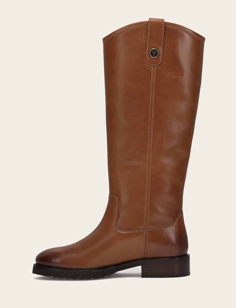 Women's Tan Melissa Lug Button Tall Wide Calf Boot Tan
