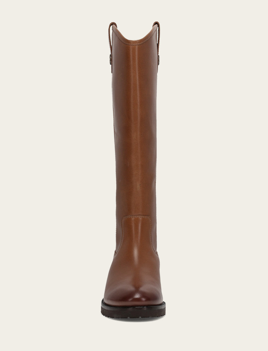 Women's Tan Melissa Lug Button Tall Wide Calf Boot Tan