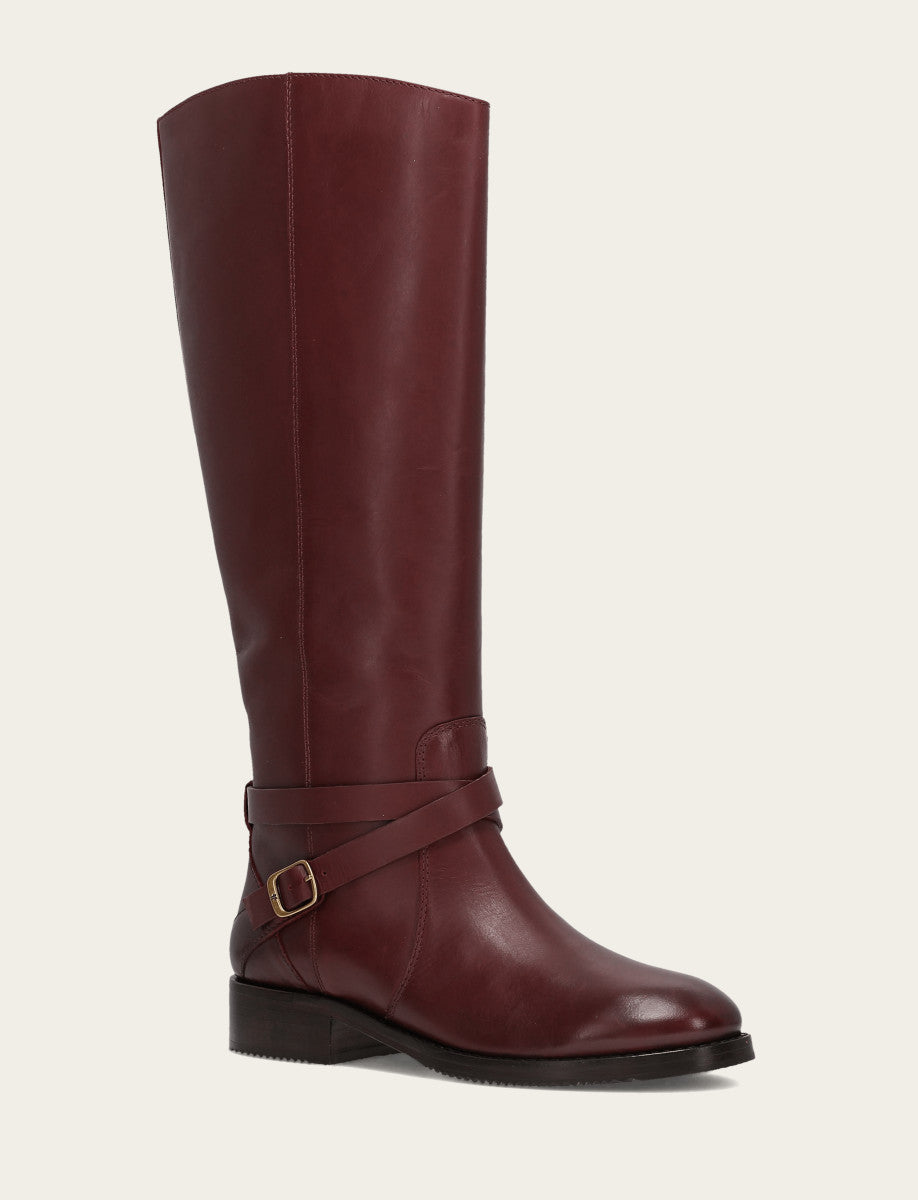 Women's Merlot Melissa Belted Riding Boot Merlot