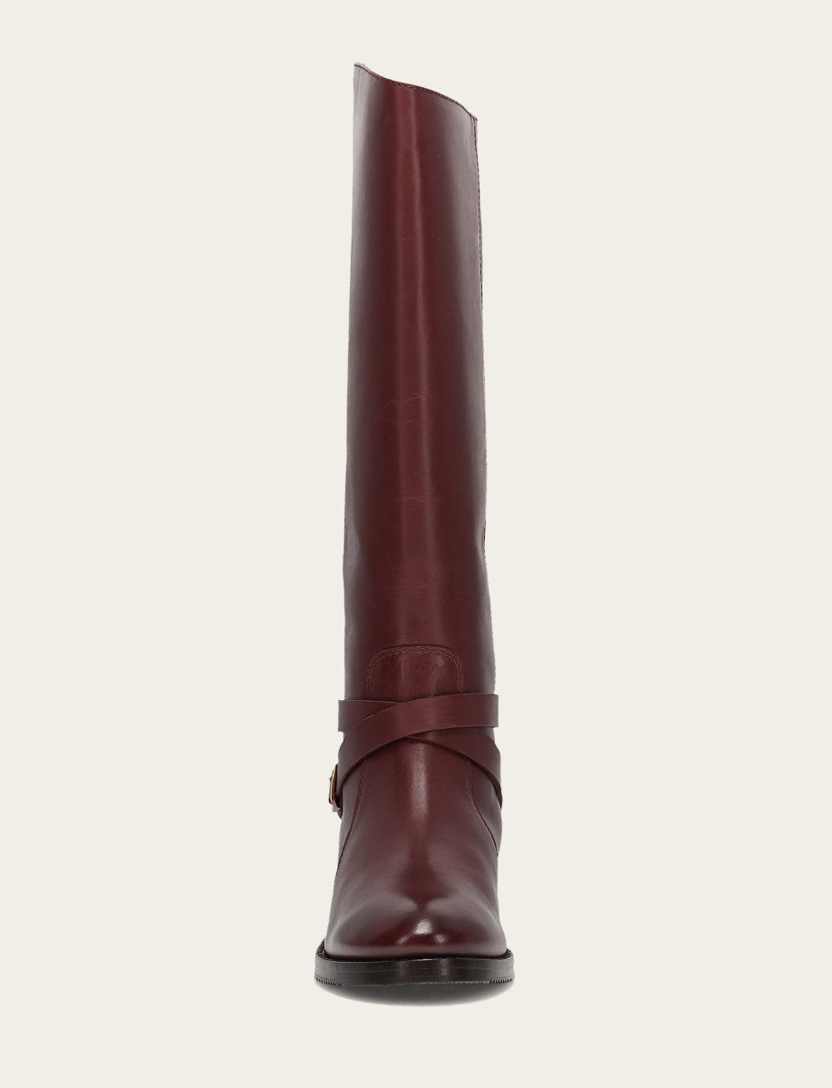 Women's Merlot Melissa Belted Riding Boot Merlot