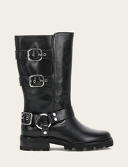 Women's Black Olivia Moto Mid Boot Black