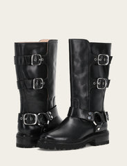 Women's Black Olivia Moto Mid Boot Black