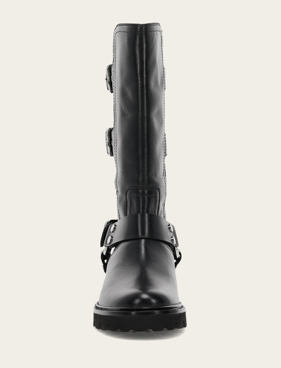 Women's Black Olivia Moto Mid Boot Black