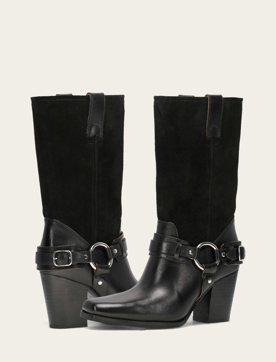 Women's Black Shiloh Harness Belted Boot Black