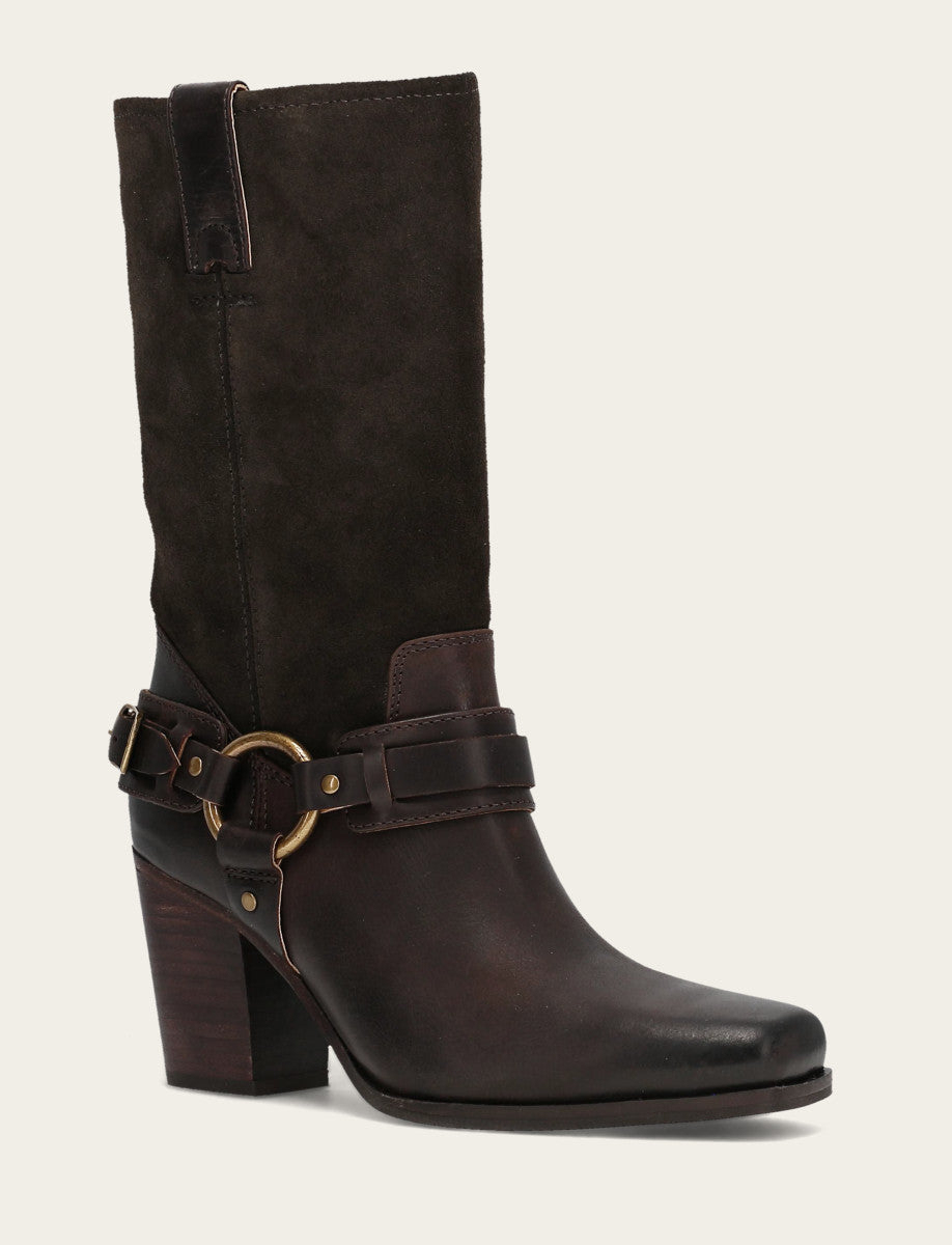 Women's Dark Brown Shiloh Harness Belted Boot Dark Brown
