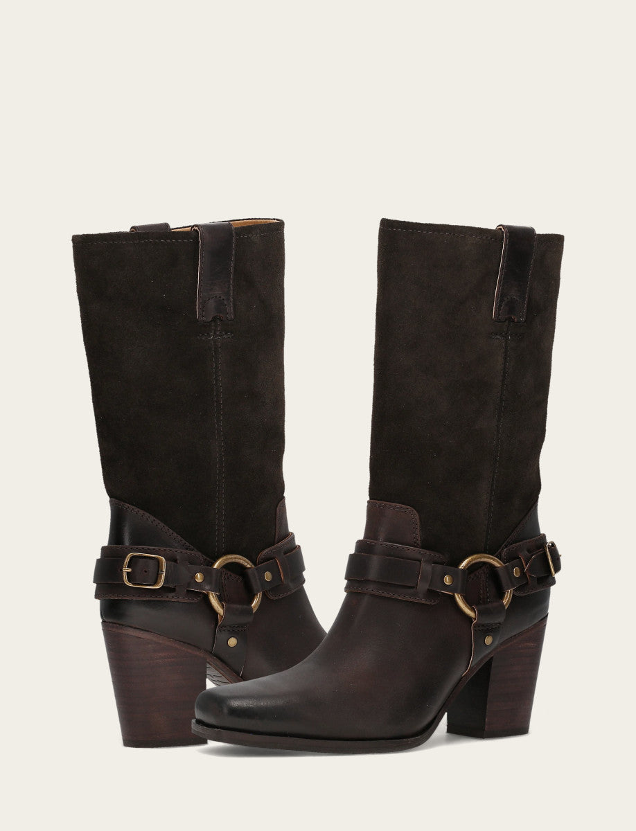 Women's Dark Brown Shiloh Harness Belted Boot Dark Brown