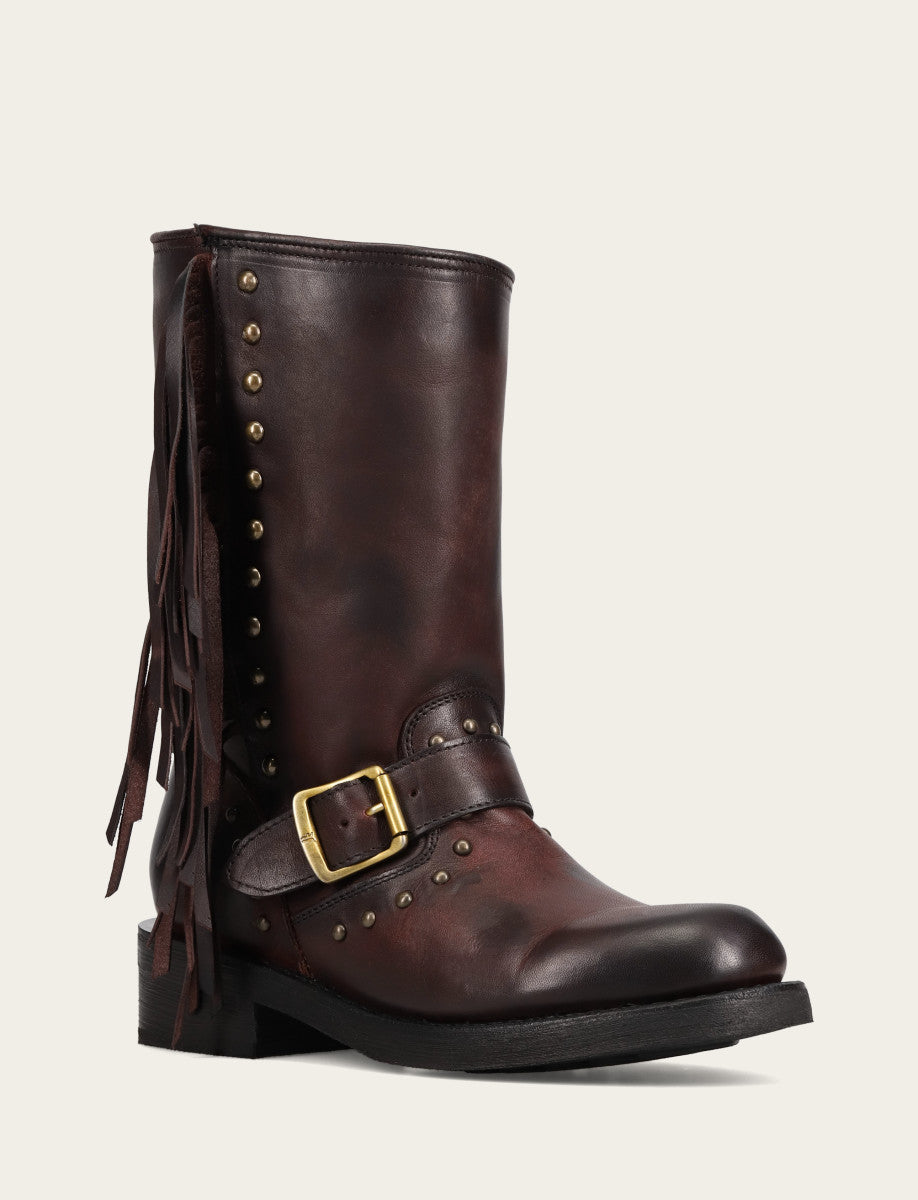 Women's Cherry Lacquer Viv Fringe Engineer Boot Cherry Lacquer