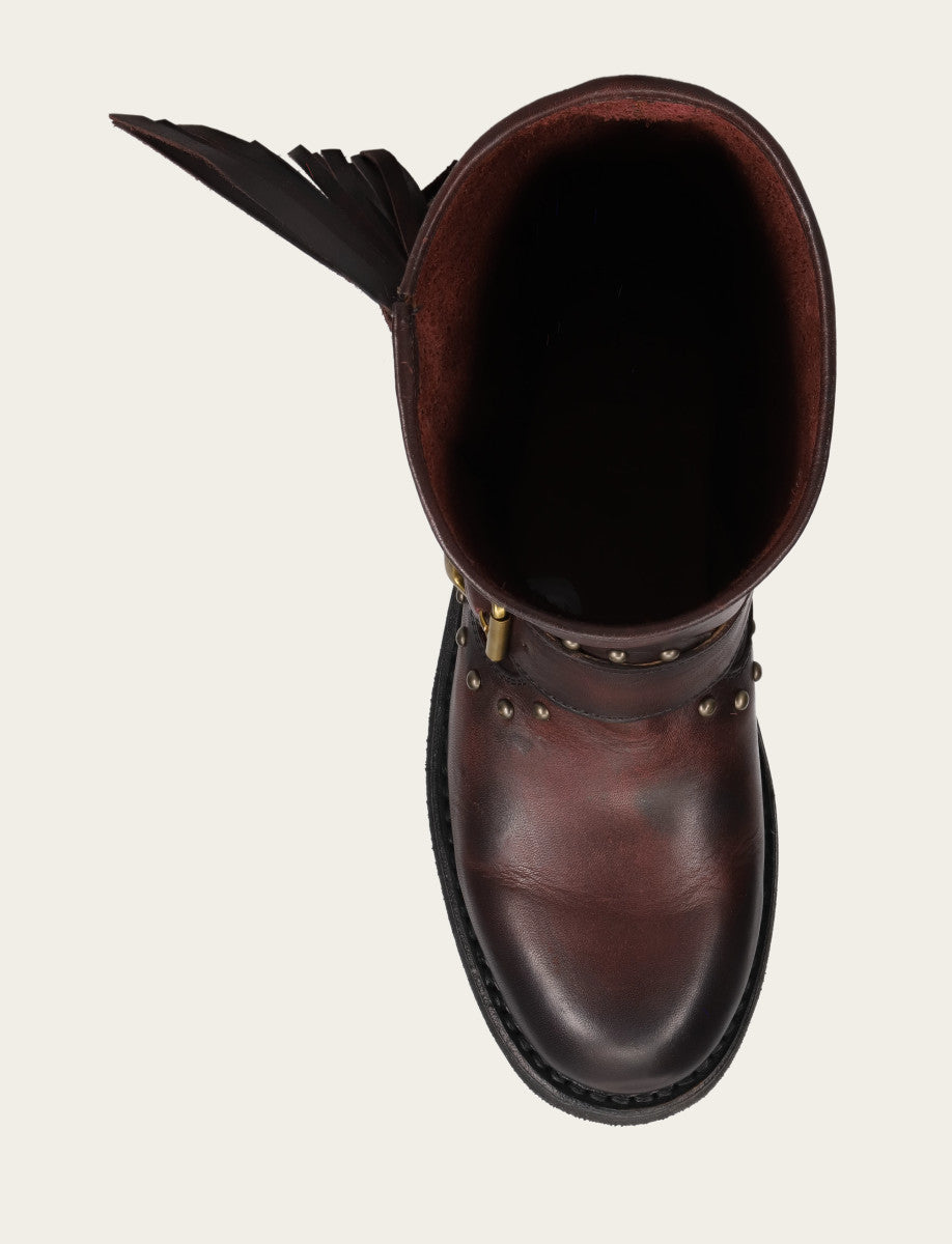 Women's Cherry Lacquer Viv Fringe Engineer Boot Cherry Lacquer