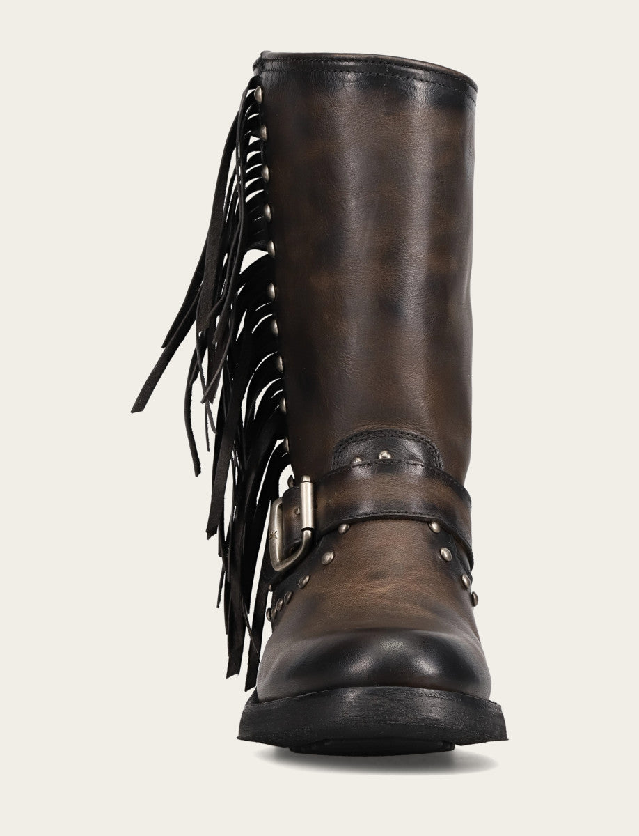 Women's Black Viv Fringe Engineer Boot Black