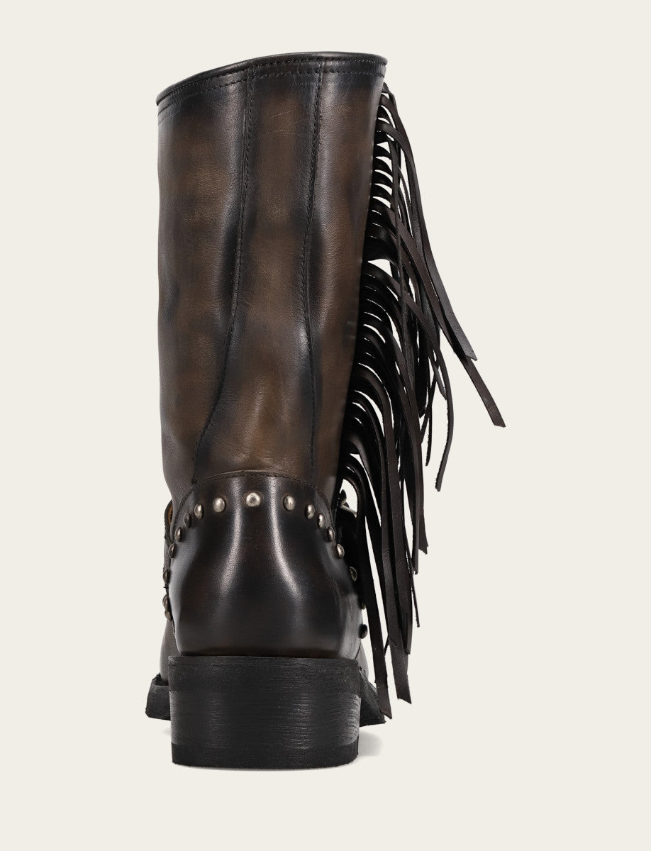 Women's Black Viv Fringe Engineer Boot Black