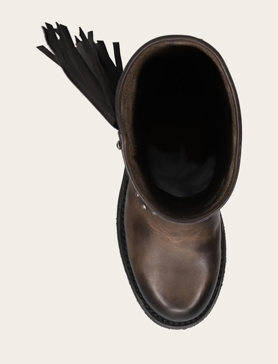 Women's Black Viv Fringe Engineer Boot Black