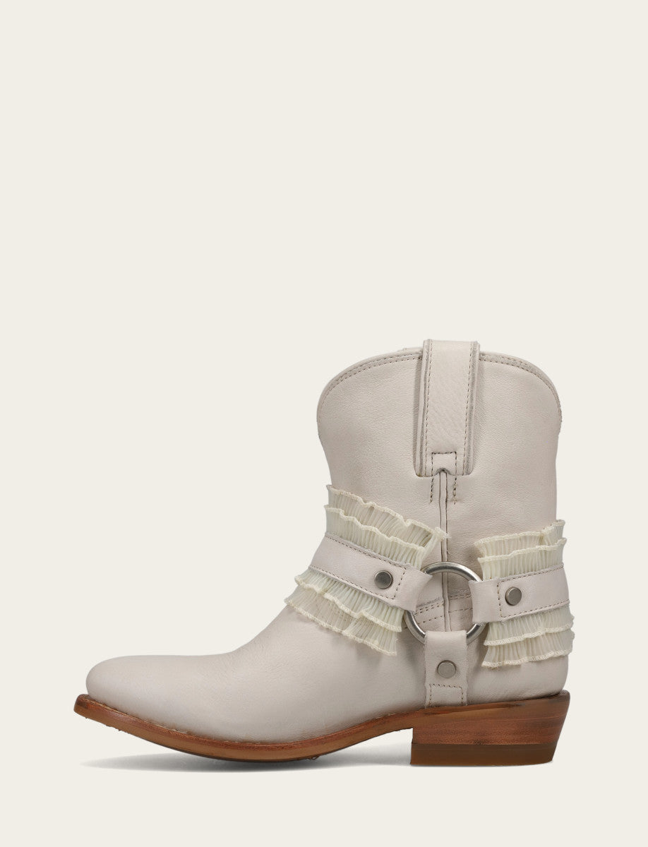 Women's Ivory Billy Harness Ruffle Boots Ivory