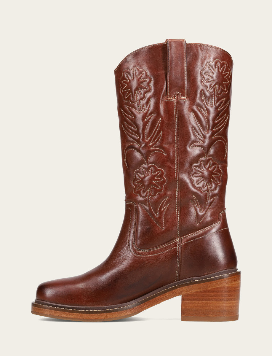 Auburn Kate Deco Stitch Boot Auburn
