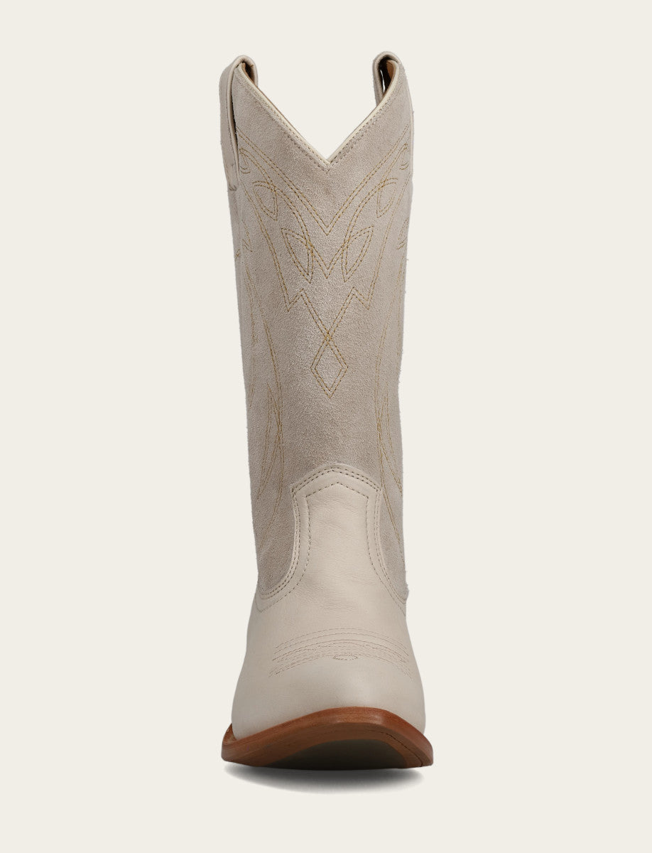 Ivory Billy Pull On Deco Stitch Boot Ivory