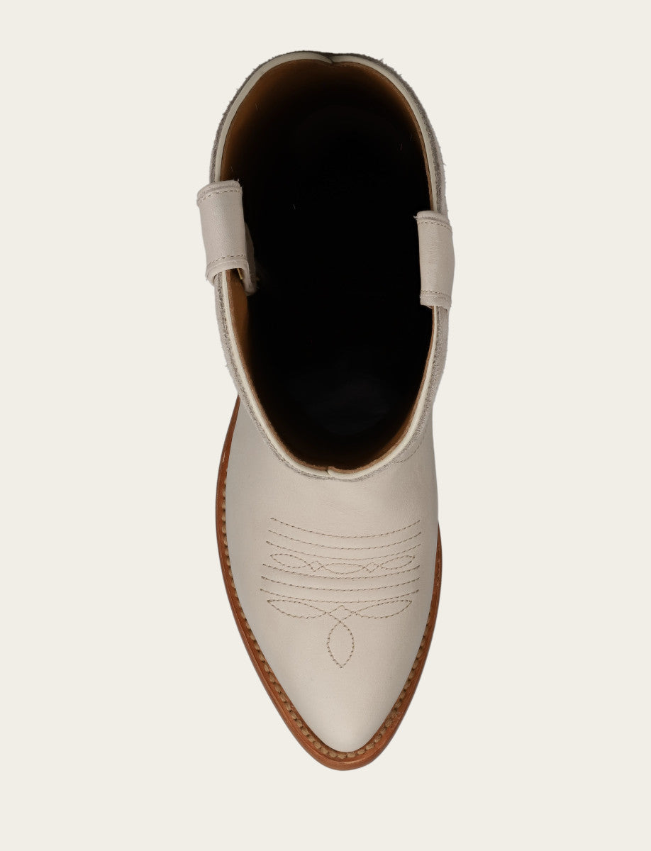 Ivory Billy Pull On Deco Stitch Boot Ivory