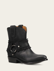 Women's Black Billy Harness Ruffle Boots Black