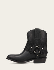 Women's Black Billy Harness Ruffle Boots Black