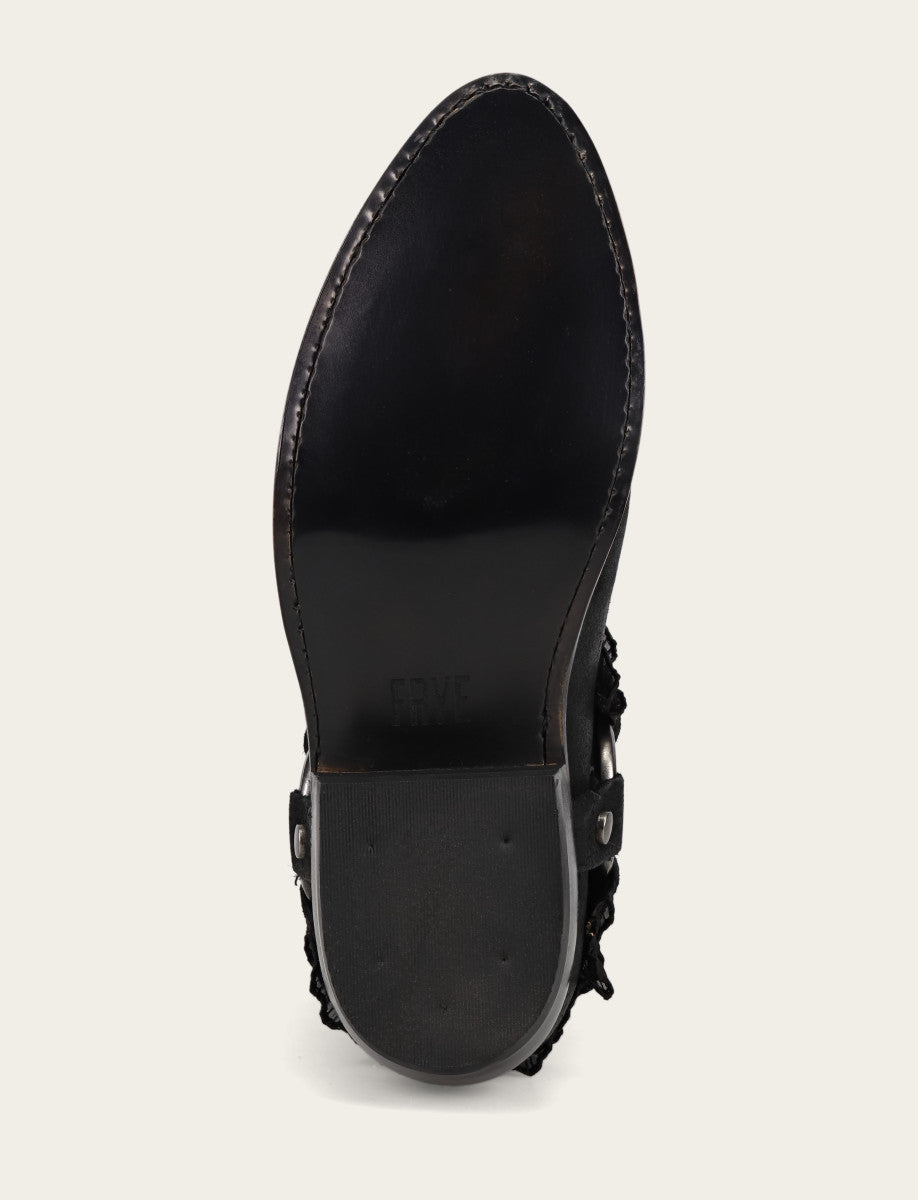 Women's Black Billy Harness Ruffle Boots Black