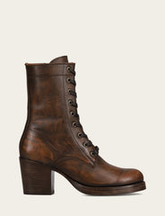 Women's Distressed Dk Brown Jean Lace Up Boot Distressed Dark Brown