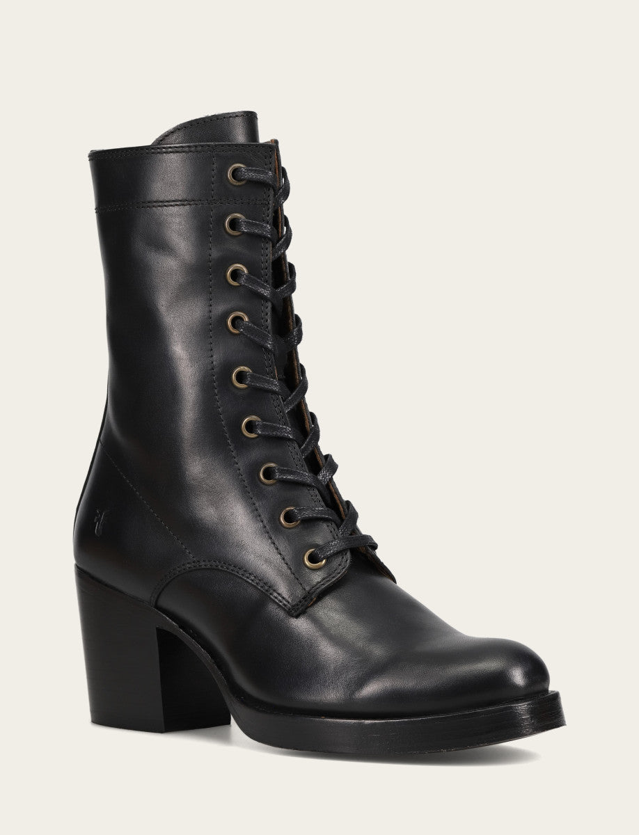 Women's Black Jean Lace Up Boot Black