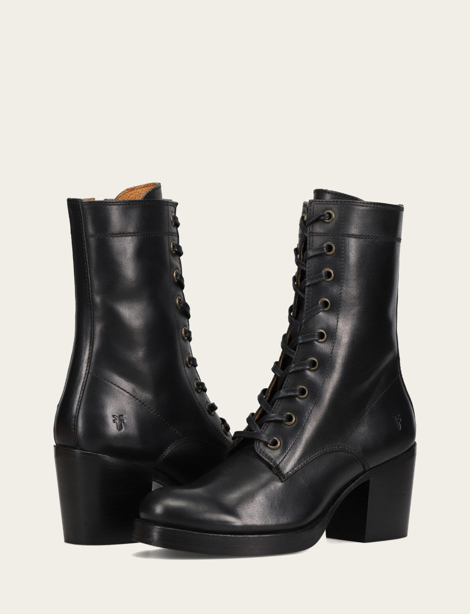 Women's Black Jean Lace Up Boot Black