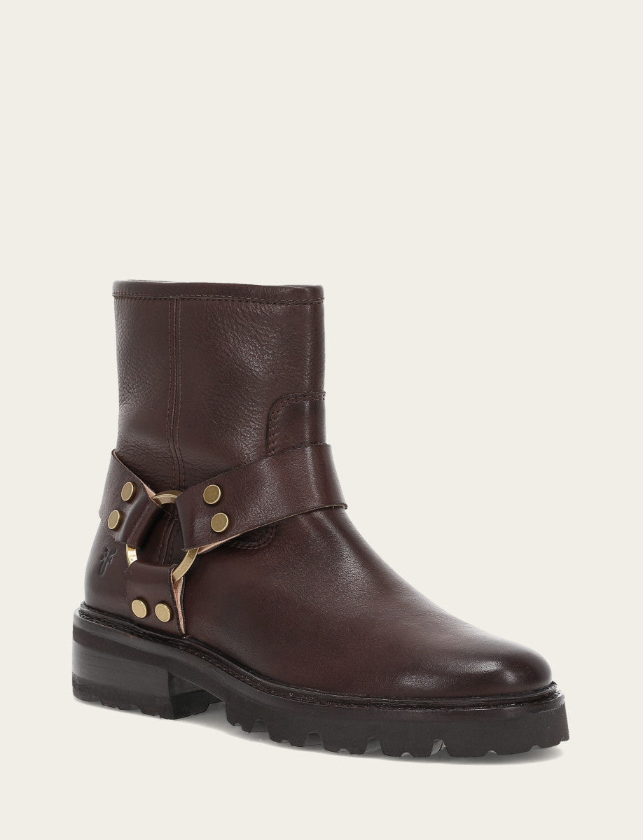 Women's Chocolate Olivia Harness Short Booties Chocolate