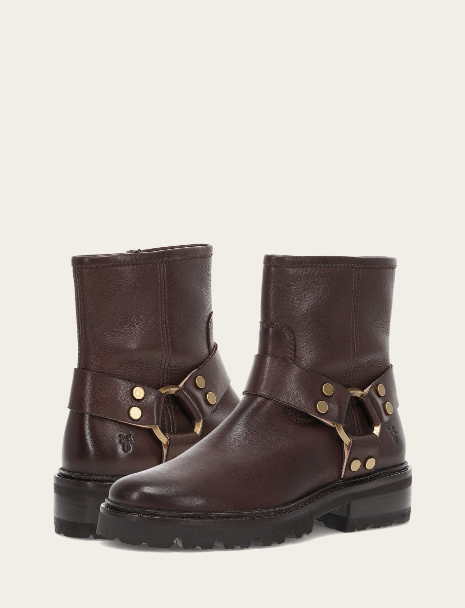 Women's Chocolate Olivia Harness Short Booties Chocolate