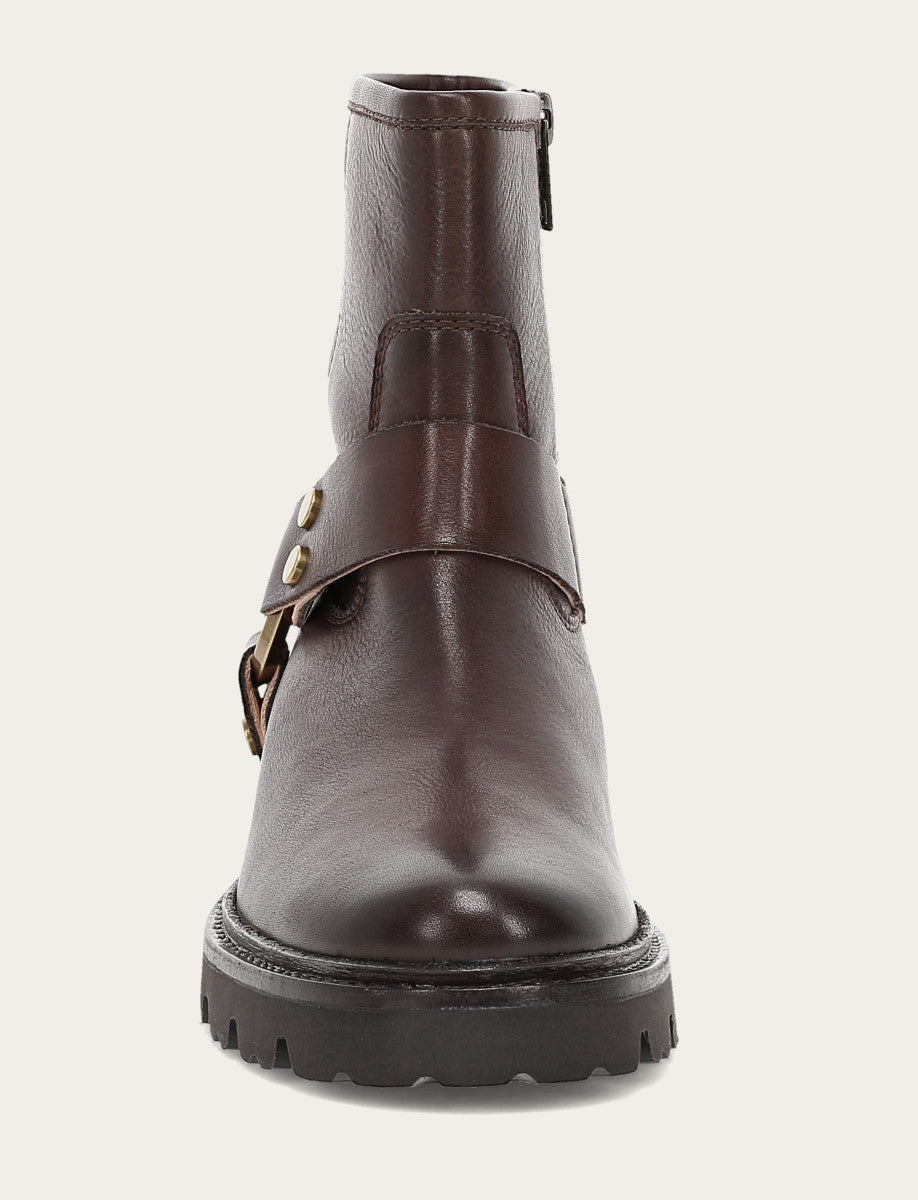 Women's Chocolate Olivia Harness Short Booties Chocolate