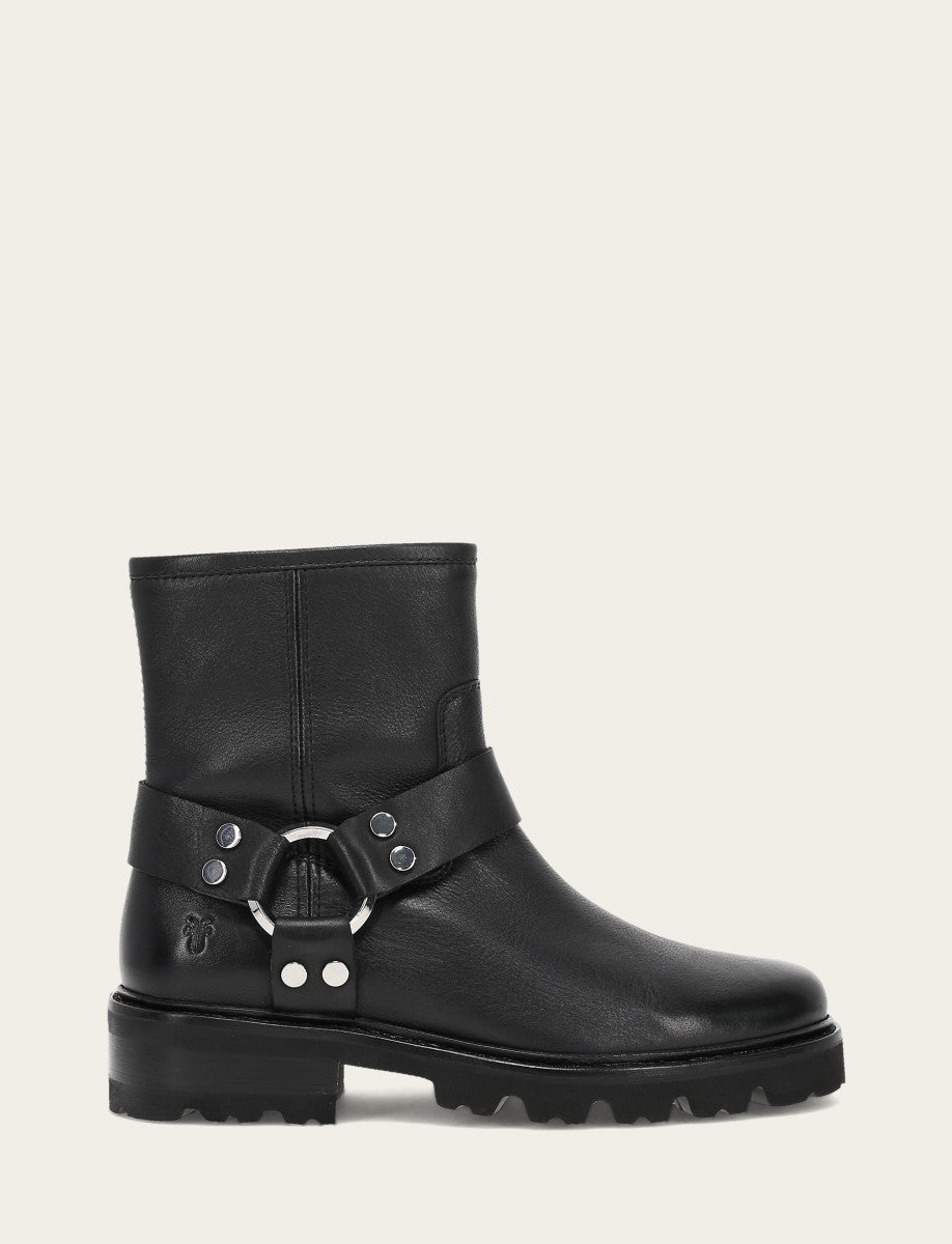 Women's Black Olivia Harness Short Booties Black