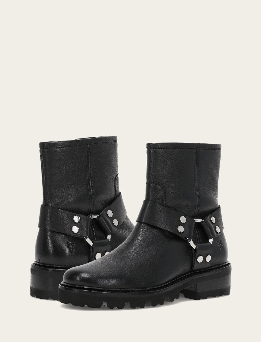 Women's Black Olivia Harness Short Booties Black