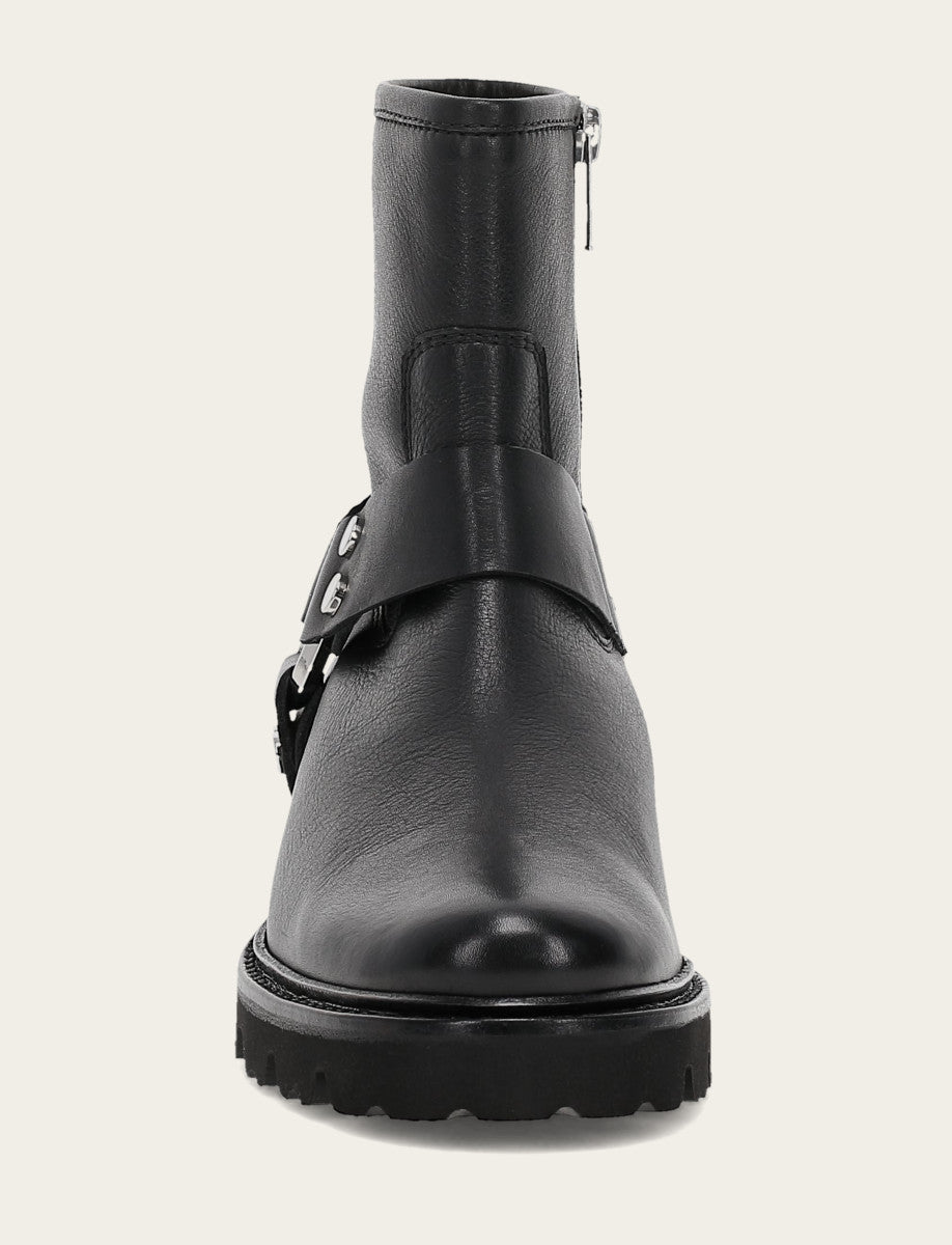 Women's Black Olivia Harness Short Booties Black